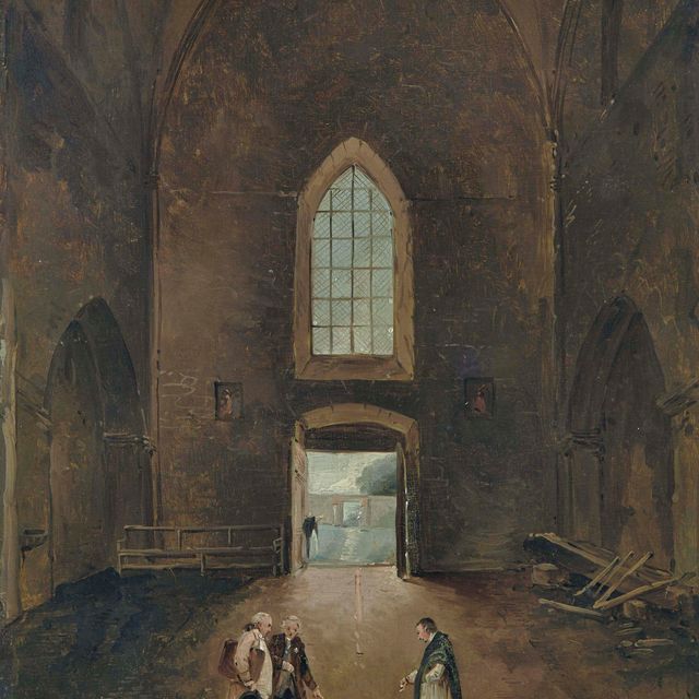 Hubert Robert — Хьюберт Робер и другие посетители-любители в гробнице, танцующей под эгидой