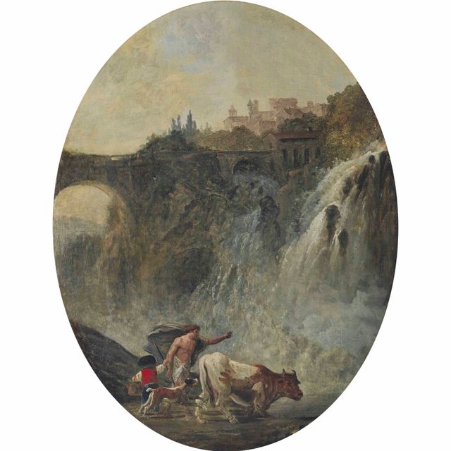 Hubert Robert — Пирожки и тарелки с фруктами
