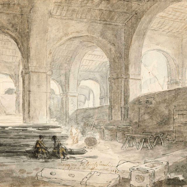 Hubert Robert — Военно-морские силы Шантье в Чивитавеккье