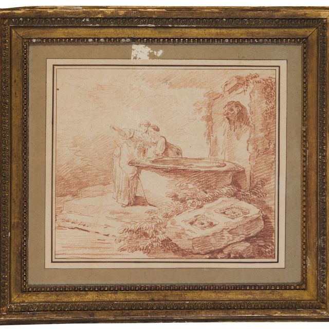 Hubert Robert — Две женщины а-ля Фонтейн