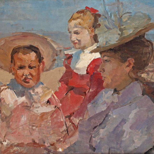Isaac Israels — Андреа и Ян де Блуме со своей гувернанткой, Схевенинген