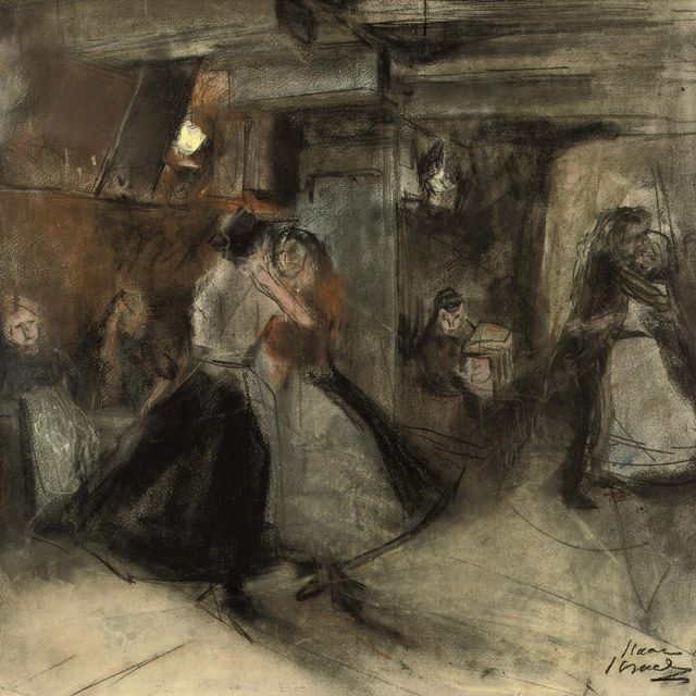 Isaac Israels — Танцующие женщины на площади Зеедейк, Амстердам