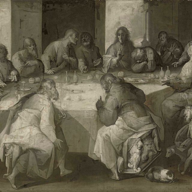 Italian School — Тайная вечеря в гризайле