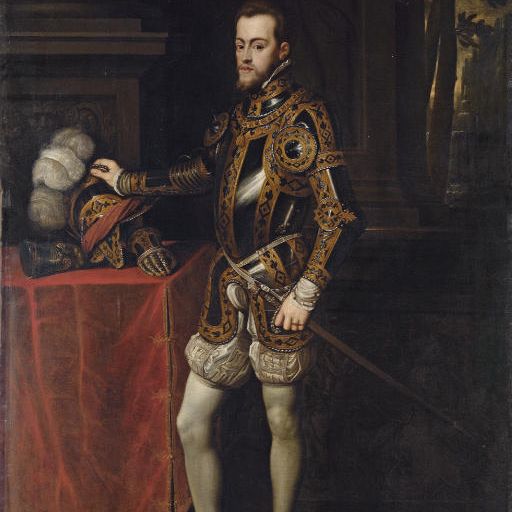 Italian School — Портрет короля Испании Филиппа II (1527-1598) в полный рост, в доспехах, расшитых золотом