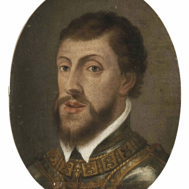 Italian School — Портрет императора Карла V (1500-1558), во весь рост, в доспехах, с орденом Золотого руна.