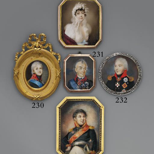 Italian School — Российский царь Александр I (1777-1825), в черном мундире с красным воротником, расшитым золотом, с голубой муаровой лентой Императорского российского ордена Святого Андрея Первозванного и другими медалями.