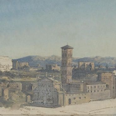 Italian School — Церковь и колокольня Санта-Франческо Романа, Форум, Рим