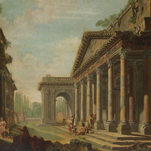 Italian School — Архитектурное каприччио с фигурами