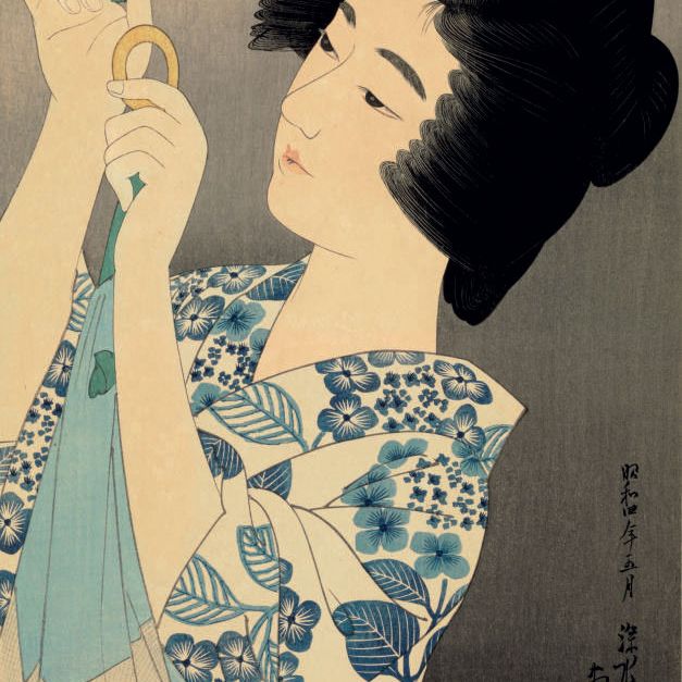 Ito Shinsui — Кайя (москитная сетка) из серии "Гендай биджиншу дай иссю" ("Первая серия современных красавиц"), 1929.5