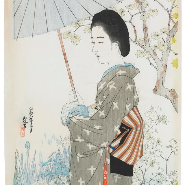 Ito Shinsui — "Самидаре" ("Дождь в пятом месяце") из серии "Гендай биджиншу дай иссю" ("Современные красавицы")