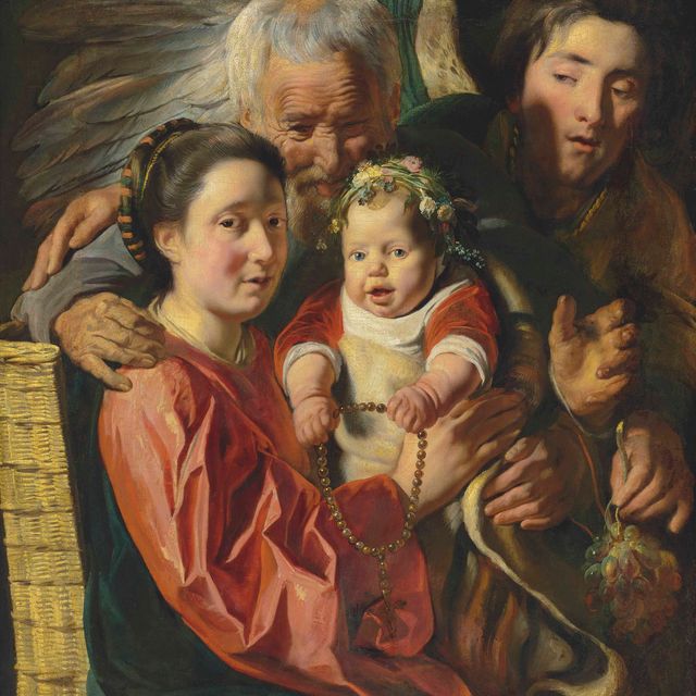 Jacob Jordaens — Святое семейство с ангелом