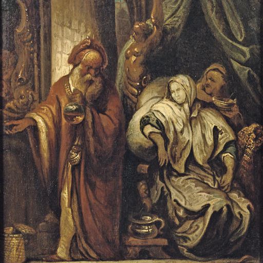 Jacob Jordaens — Интерьер с врачом, посещающим даму