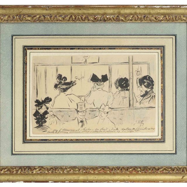 Jacques Villon — Элегантные фигуры в кафе д'Аркур, Париж