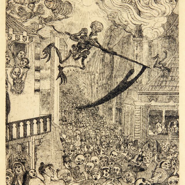 James Ensor — Смерть преследует людей по пятам (Смерть преследует стадо людей)
