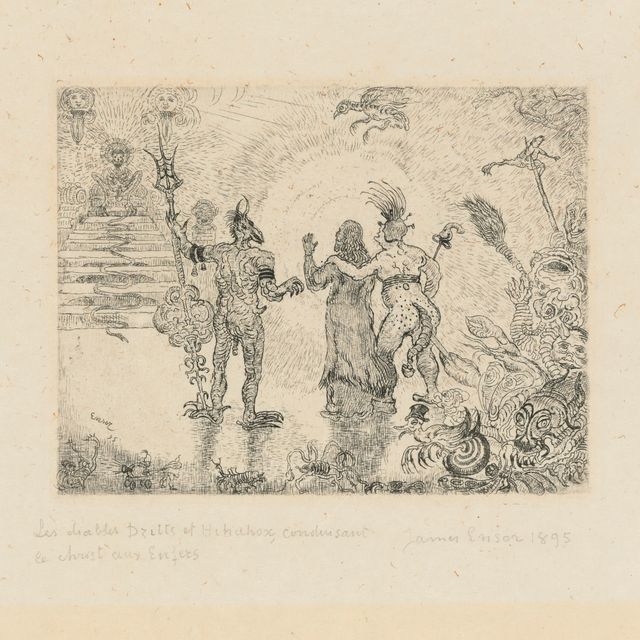 James Ensor — Дьяволы Дзиттс и Хиханокс ведут Христа в ад (Дьяволы Дзиттс и Хиханокс ведут Христа в ад)