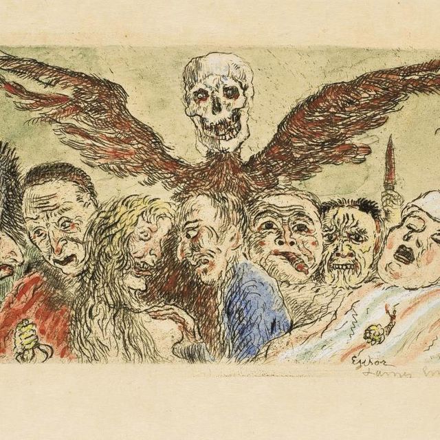 James Ensor — Капитолийские пещеры, доминирующие над Смертью (Дельтей, Тевернье, 126; Элеш, 131)