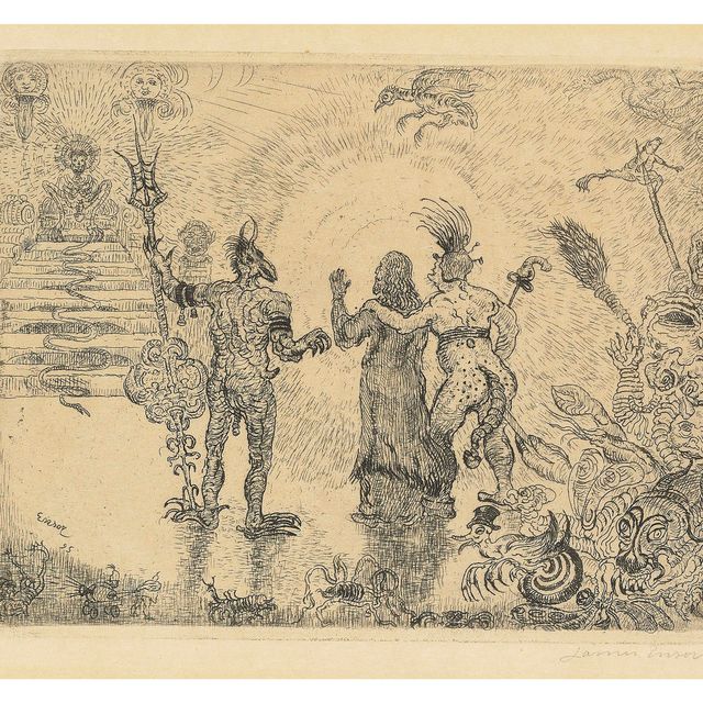 James Ensor — Дьяволы Дзиттс и Хиханокс ведут Христа в ад (Дьяволы Дзиттс и Хиханокс ведут Христа в ад)