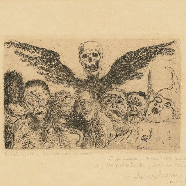 James Ensor — Пещеры Капитолия властвуют над Смертью, из "Семи смертных грехов" ("Смертные грехи, над которыми властвует смерть")