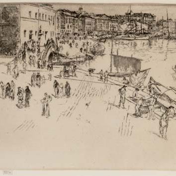 James McNeill Whistler — "Рива I" из Венеции, серия из двенадцати гравюр (К. 192)