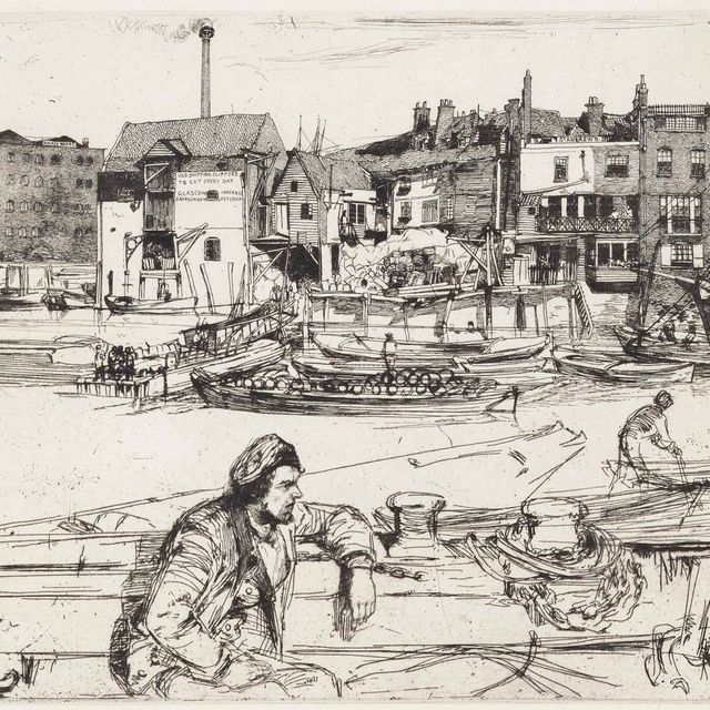 James McNeill Whistler — Пристань Черного Льва, откуда: Съемочная площадка на Темзе (К. 42)