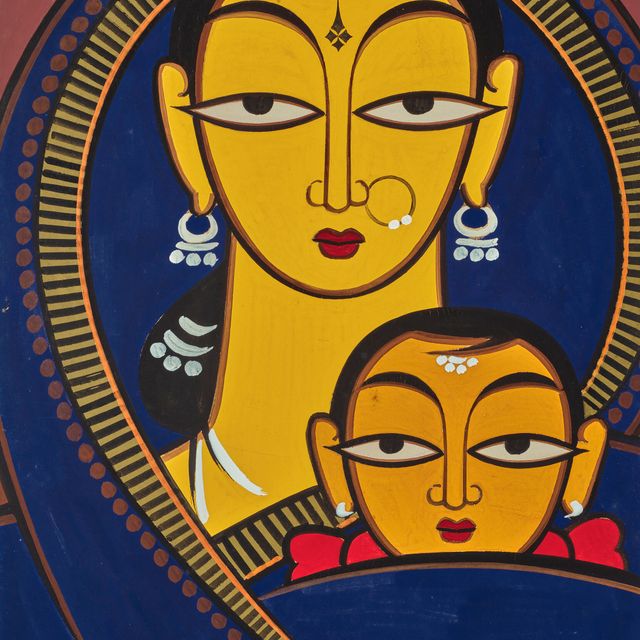 Jamini Roy — Без названия (Мать и дитя)