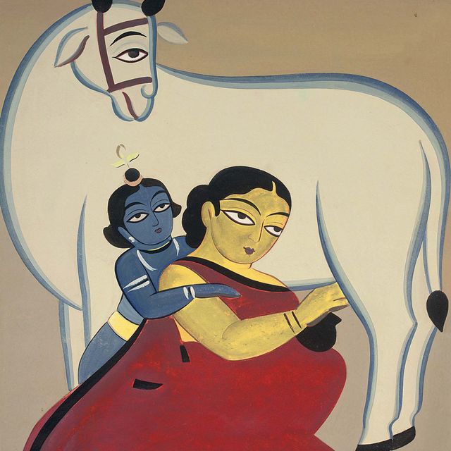 Jamini Roy — Без названия (Яшода и Кришна)
