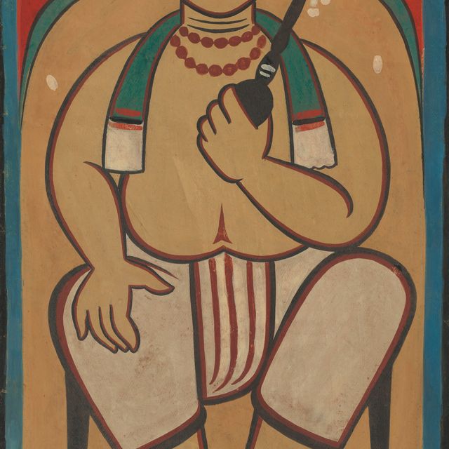 Jamini Roy — Без названия (Мужчина с кальяном)