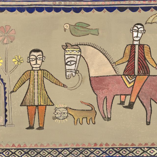Jamini Roy — Без названия (Дворянин верхом на лошади)