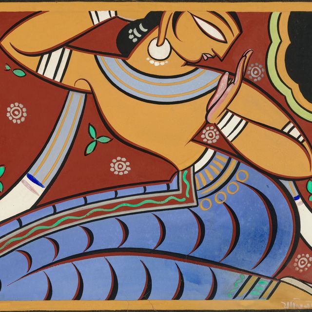 Jamini Roy — Без названия (Сидящая Гопини)