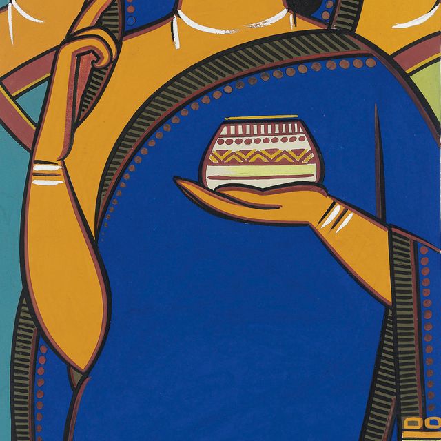 Jamini Roy — Без названия (Три женщины)