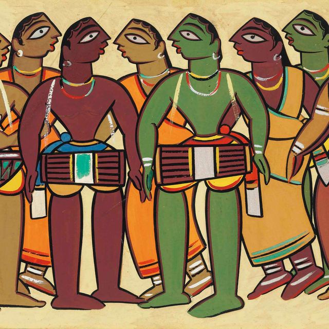Jamini Roy — Без названия (Музыканты и танцоры)