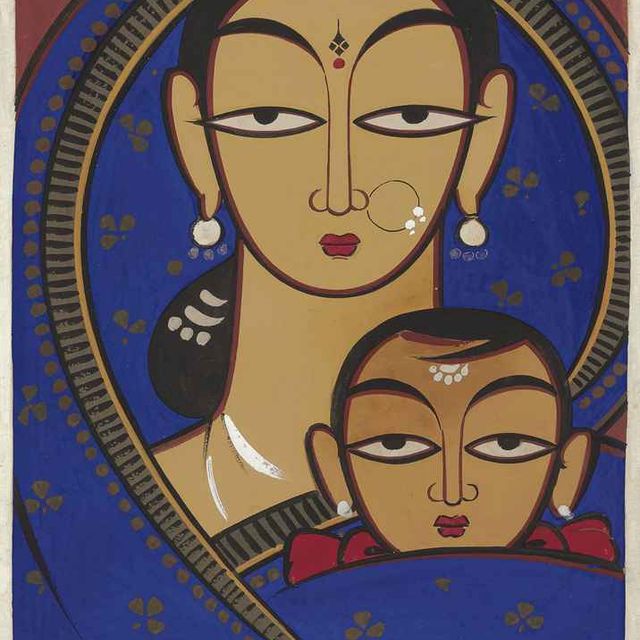 Jamini Roy — Без названия (Мать и дитя)