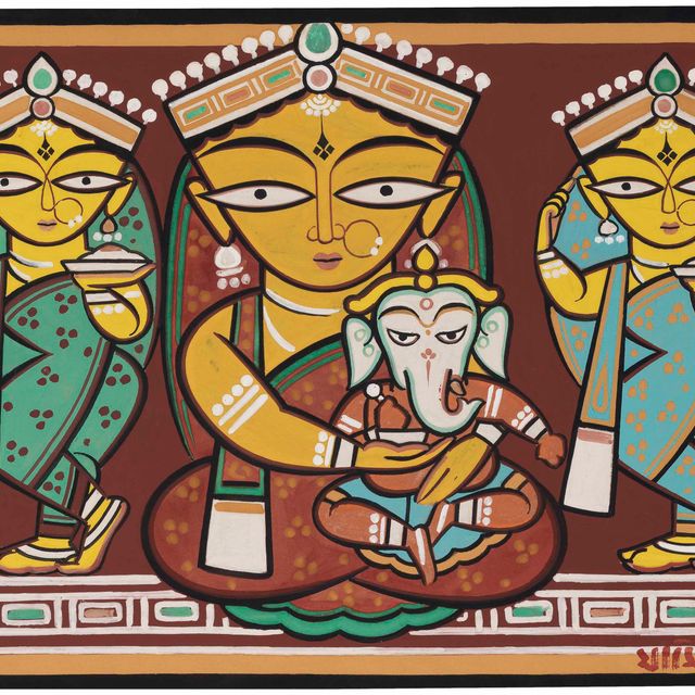 Jamini Roy — Без названия (Парвати и Ганеша)