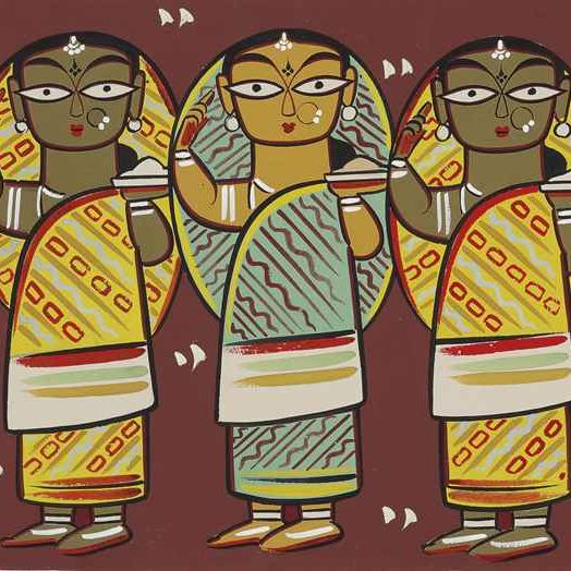 Jamini Roy — Без названия (Пять женщин)