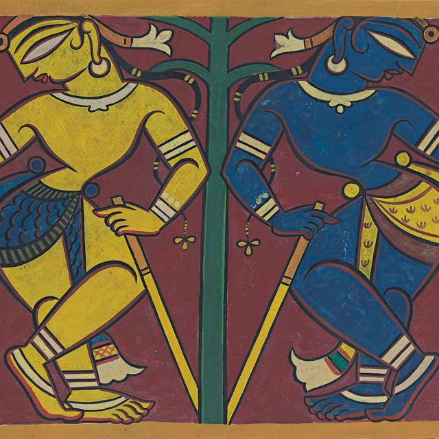 Jamini Roy — Без названия (Кришна и Баларам)