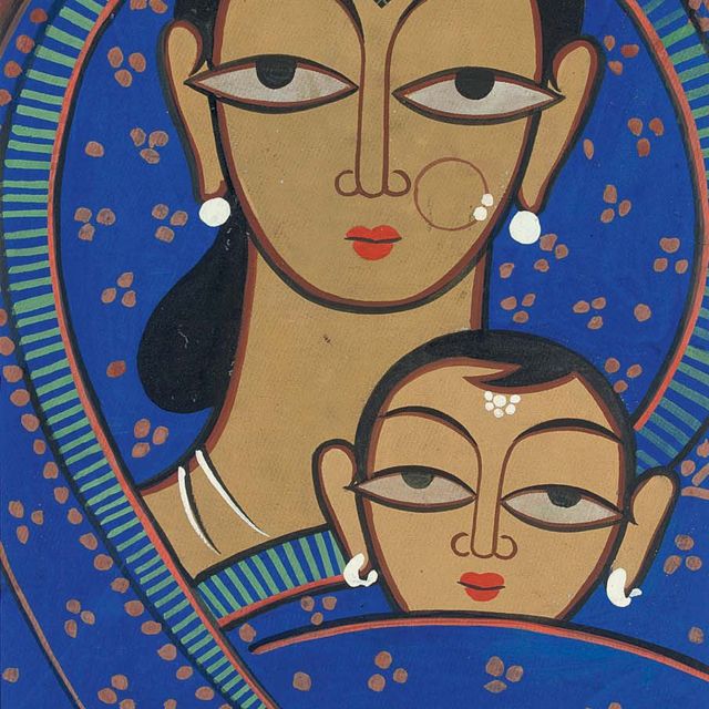 Jamini Roy — Без названия (Мать и дитя)
