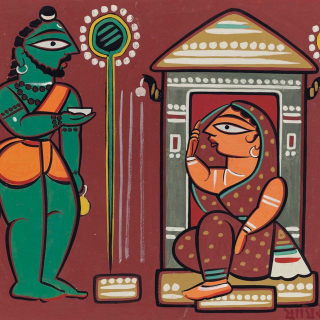 Jamini Roy — Без названия (Рам и Сита)