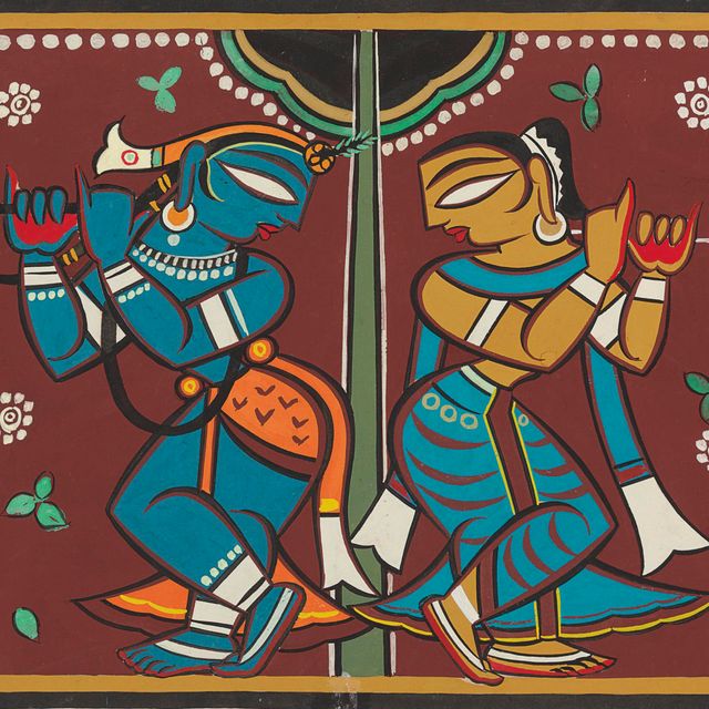 Jamini Roy — Без названия (Кришна с гопи)