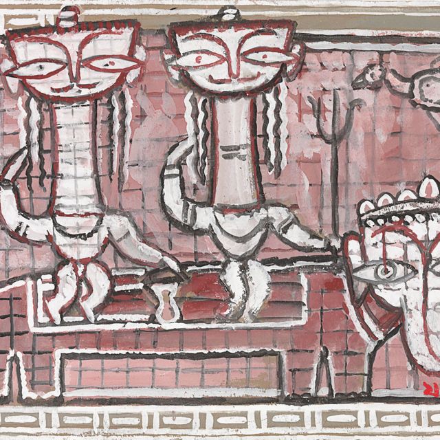 Jamini Roy — Без названия (Пара на слоне)