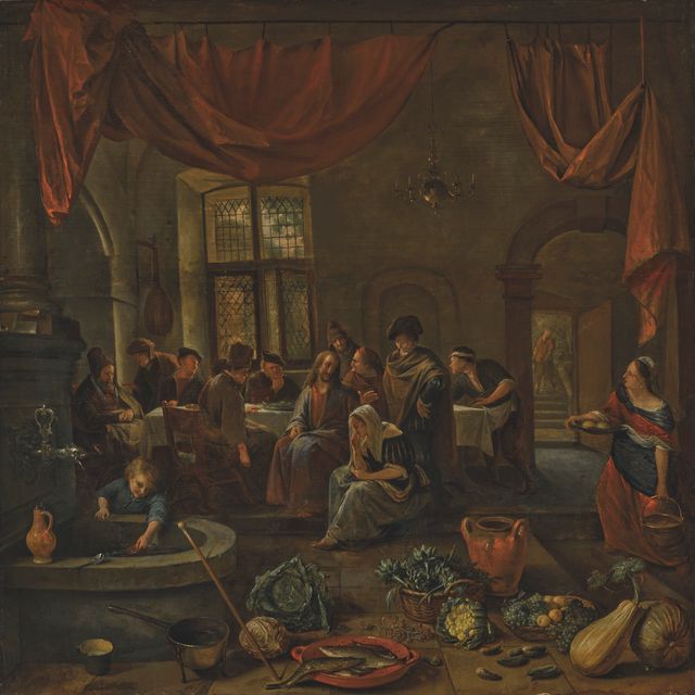 Jan Steen — Христос в доме Марии и Марфы