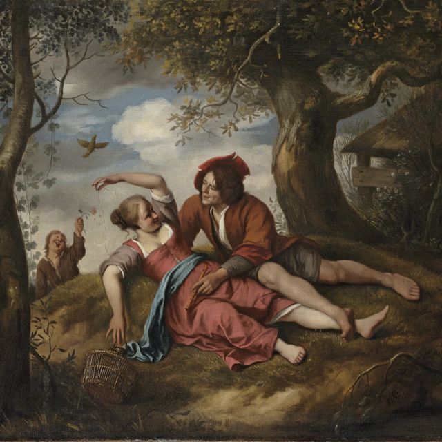 Jan Steen — Влюбленная пара на фоне пейзажа
