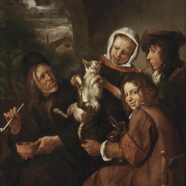 Jan Steen — Дети дразнят кошку