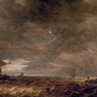 Jan van Goyen — Грозовой пейзаж с молнией над Харлемерским проливом