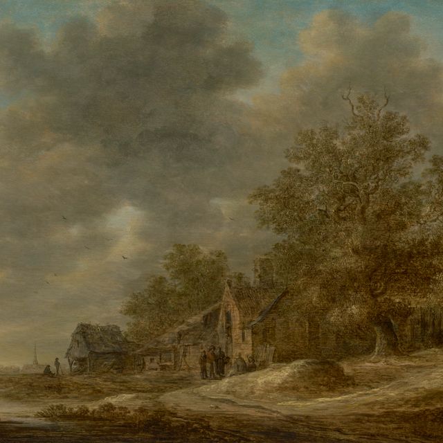 Jan van Goyen — Пейзаж с фигурами у сарая
