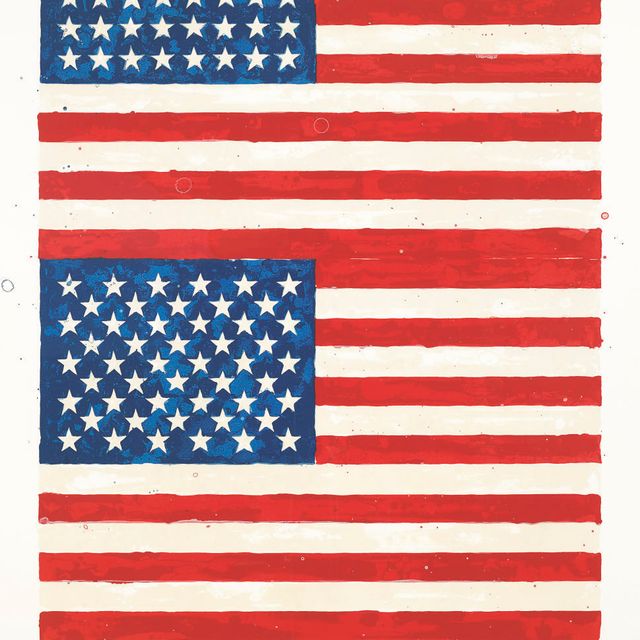 Jasper Johns — Два флага (годовщина Уитни) (ULAE 207)
