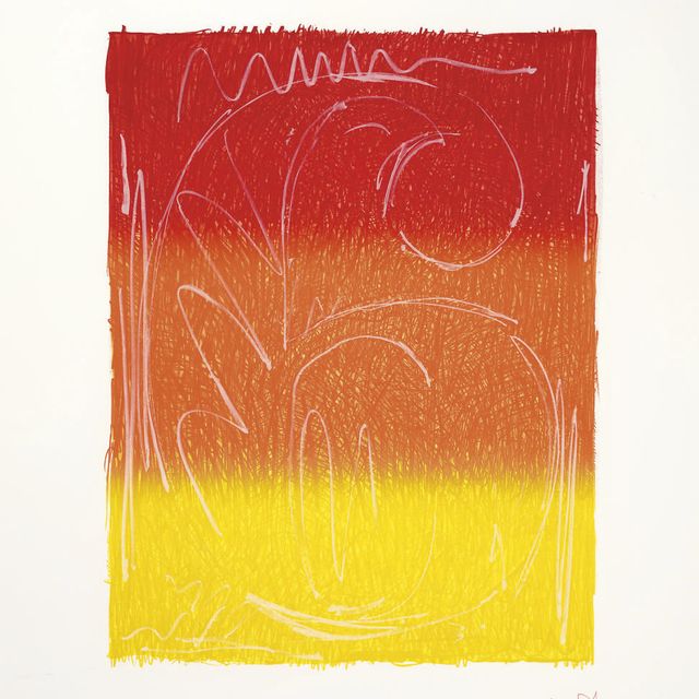 Jasper Johns — Рисунок 6, из серии цветных цифр (ULAE 65)