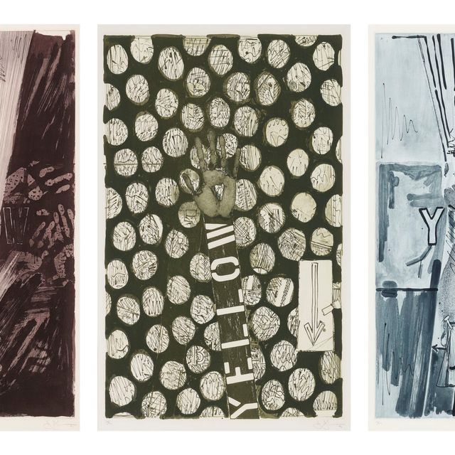 Jasper Johns — Без названия (красный), без названия (желтый) и без названия (синий)