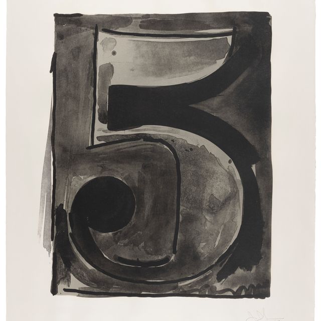 Jasper Johns — Рисунок 5, из серии черных цифр