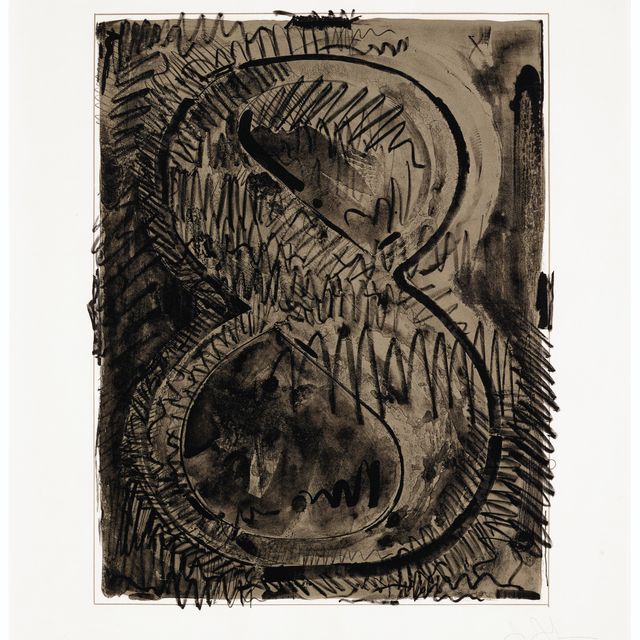 Jasper Johns — Цифра 8, из серии черных цифр
