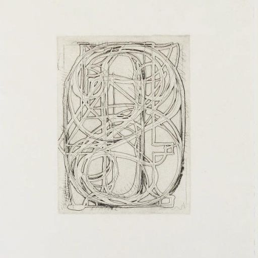 Jasper Johns — Цифры с 1-й гравюры, 2-е состояние (поле 83; ср. U.L.A.E. 58)
